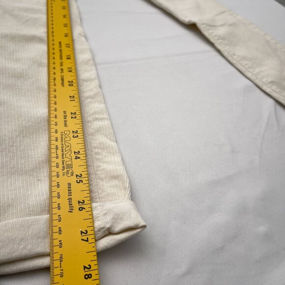 Loft Ann Taylor Corduroy Curvy Skinny  Pants Cuffed Hem Stretch Cream Women's 26 - Picture 10 of 13